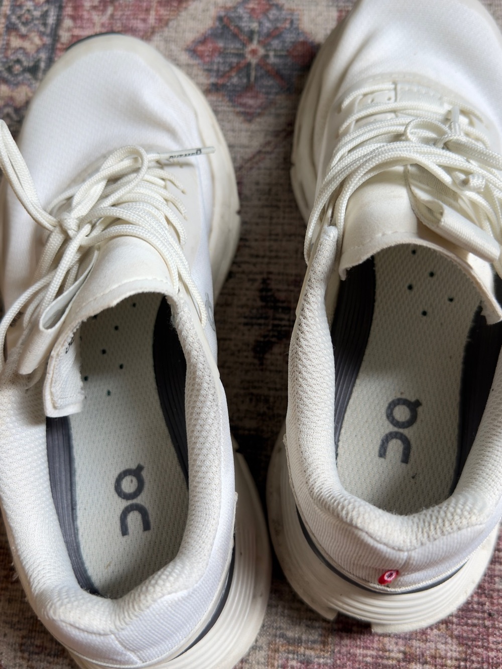 On Running Women's White Sneakers with Black Toe Caps - Picture 5 of 5